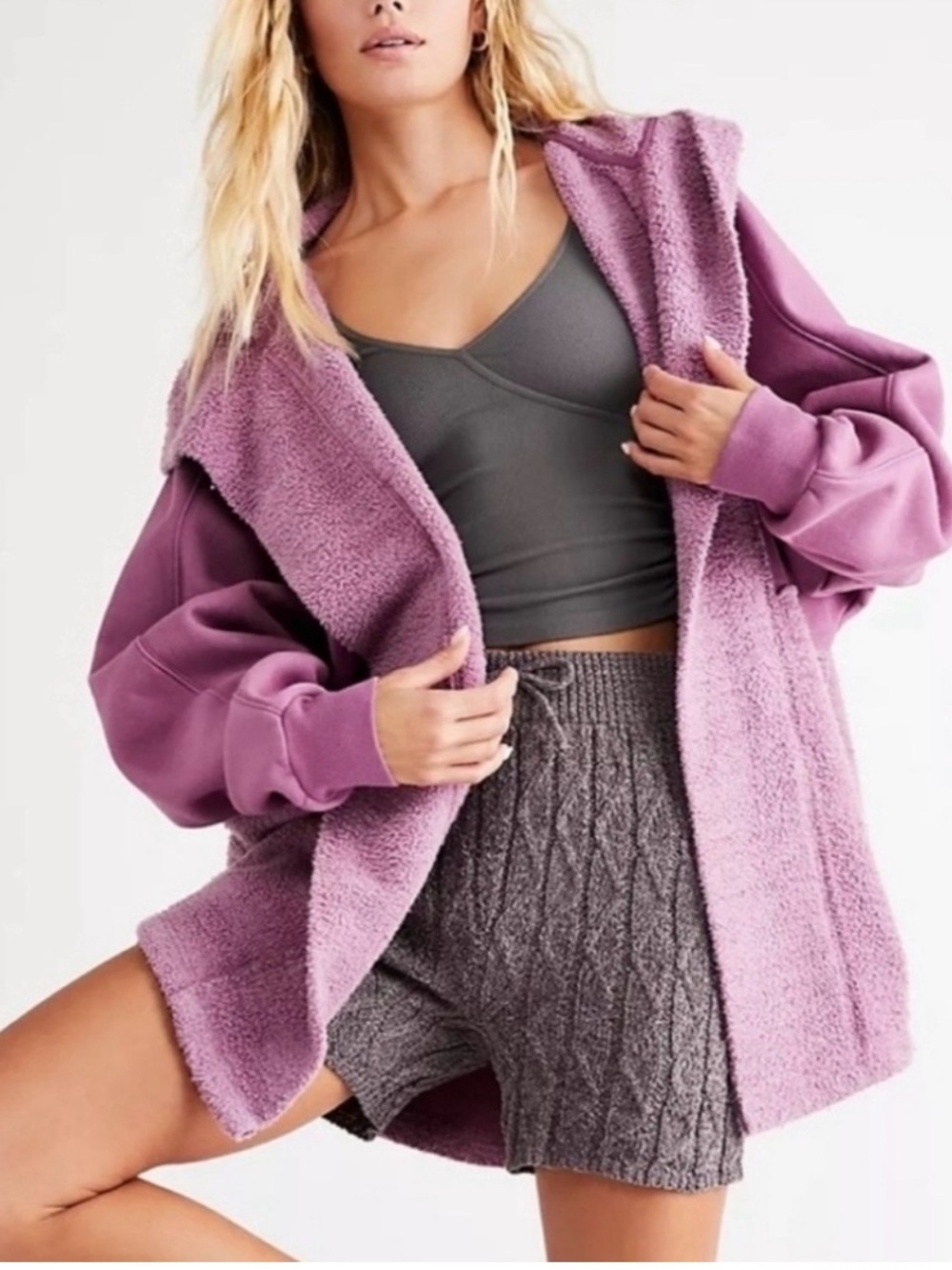Free People We The Free After School Cardi in Berry Cake Size XS